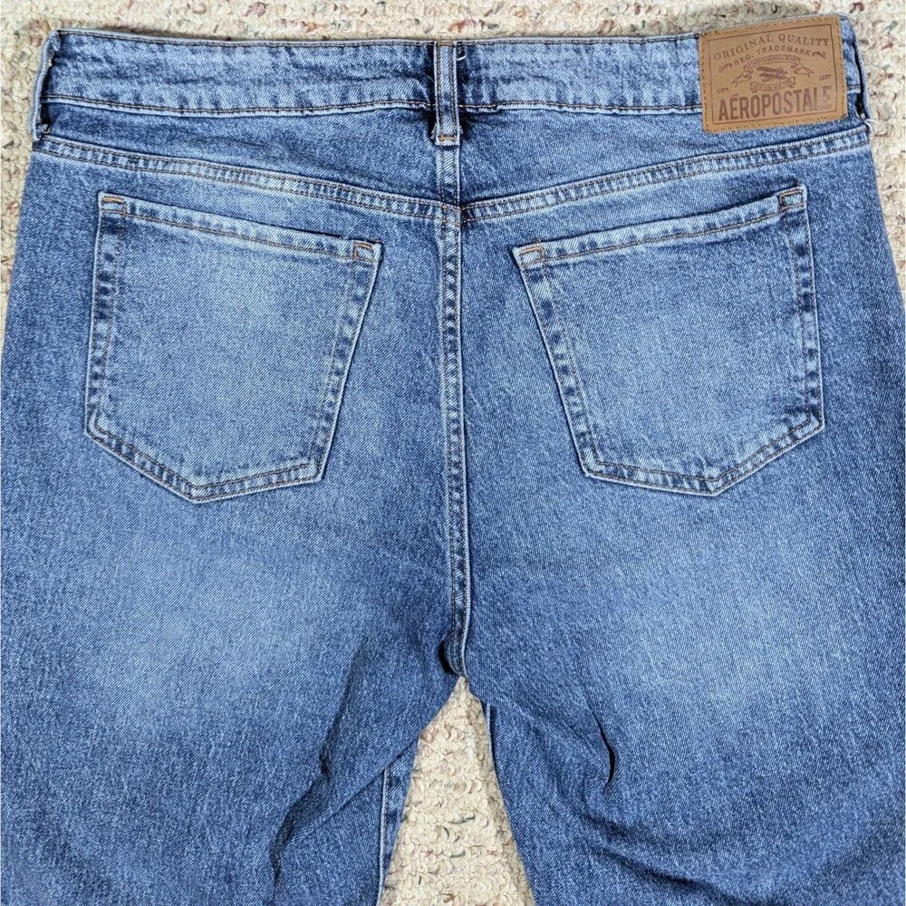 Aeropostale Blue Jeans Womens Size 14 Reg Stretch Denim Mid Rise Ankle Straight - Picture 10 of 10